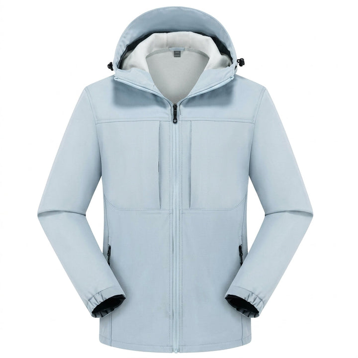 Chaqueta Ergonómica con Capucha – Azul Hielo
