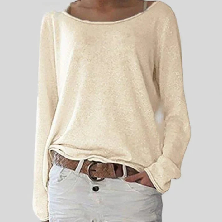 Jersey con Cuello Barco – Beige