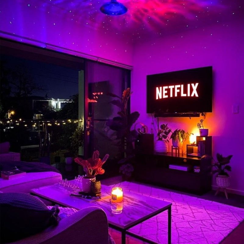 Proyector de Galaxia con Luces de Estrellas y Nebulosa - Altavoz Bluetooth Integrado