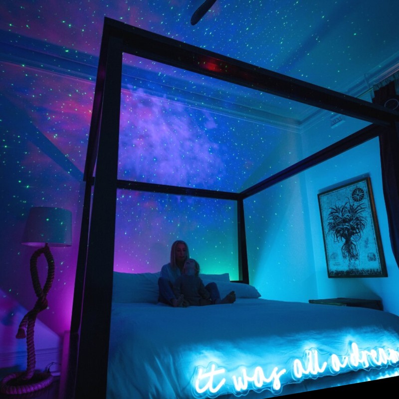 Proyector de Galaxia con Luces de Estrellas y Nebulosa - Altavoz Bluetooth Integrado