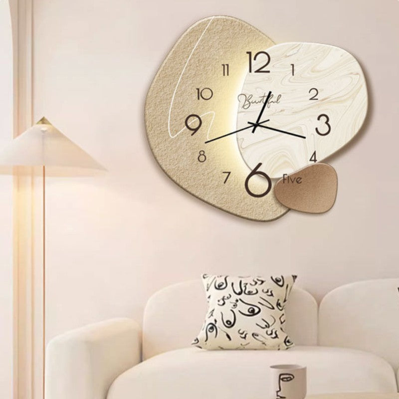 Reloj de pared con paneles de piedra - Varios colores