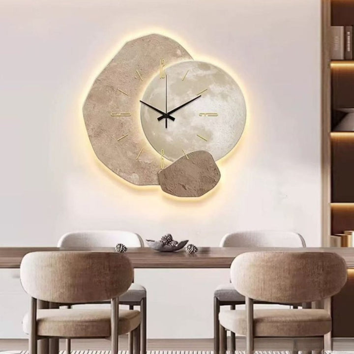 Reloj de pared con paneles de piedra - Varios colores