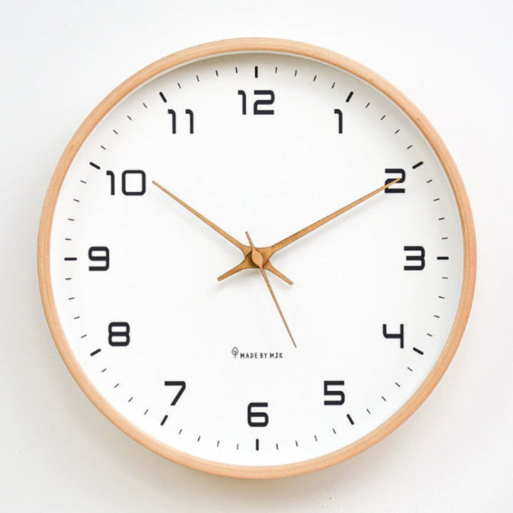 Reloj de Pared Redondo con Marco de Madera - Diseño Minimalista