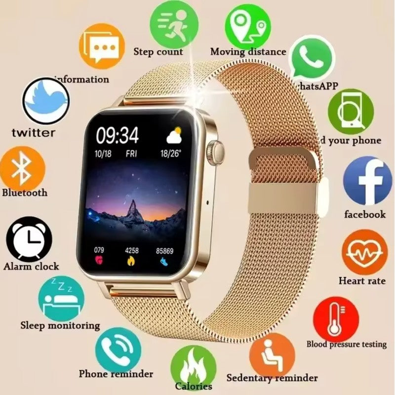 Reloj Inteligente para Mujer - Pantalla Táctil y Seguimiento de Actividad