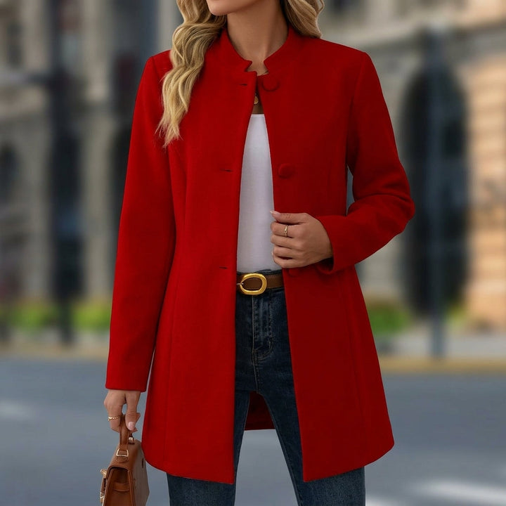 Abrigo Entallado con Botones – Rojo