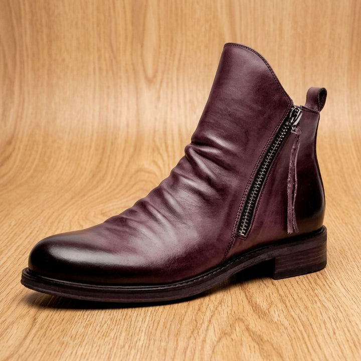 Botines Tobilleros con Cremallera – Rojo