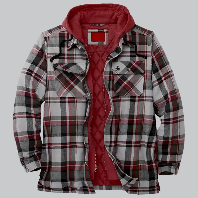 Chaqueta Camisera con Capucha – Rojo