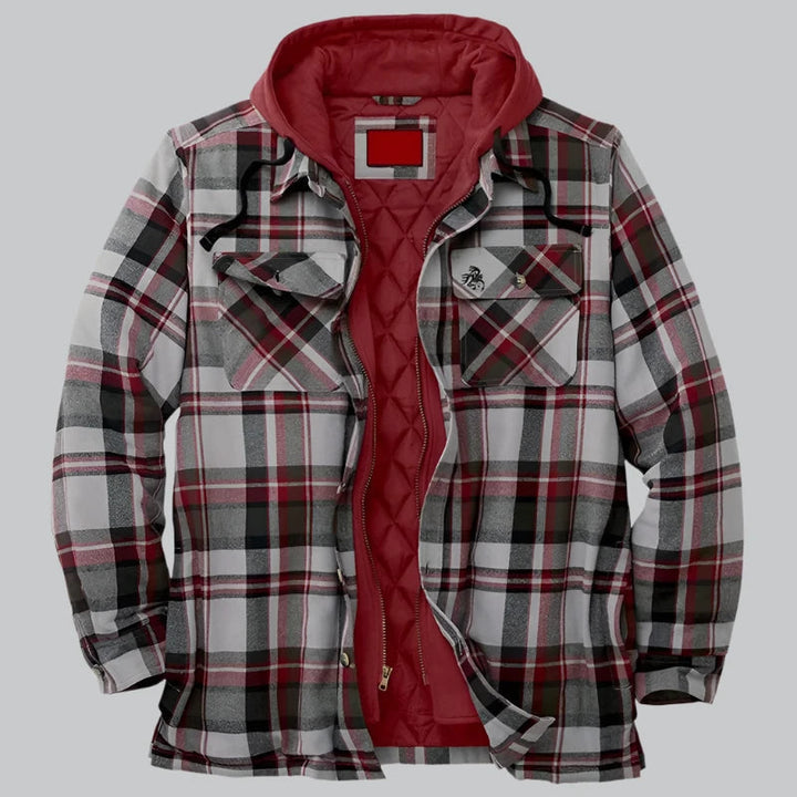 Chaqueta Camisera con Capucha – Rojo