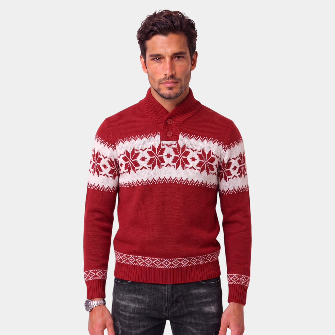 Jersey Nórdico con Botones – Rojo