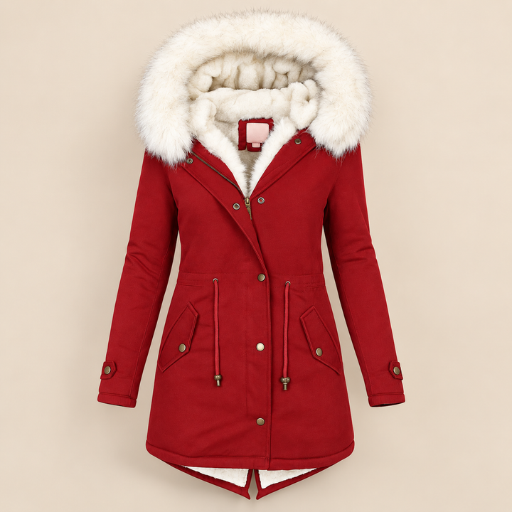 Parka con Cintura Ajustable – Rojo