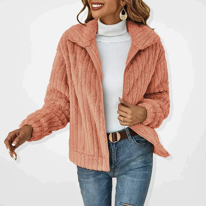 Chaqueta con Cuello Camisero – Rosa