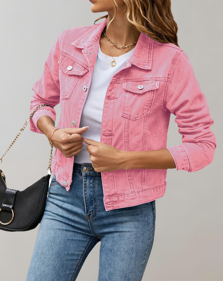 Chaqueta Corta con Botones – Rosa