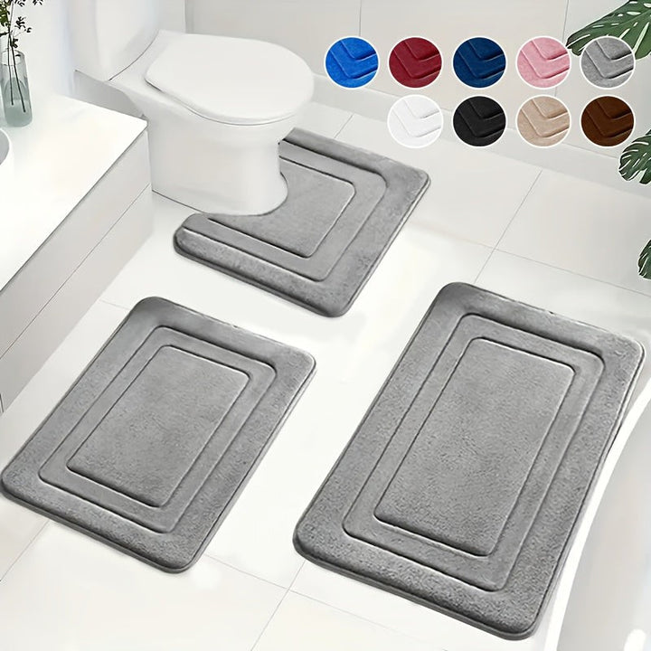 Set de alfombrillas de baño - 3 piezas con diseño U