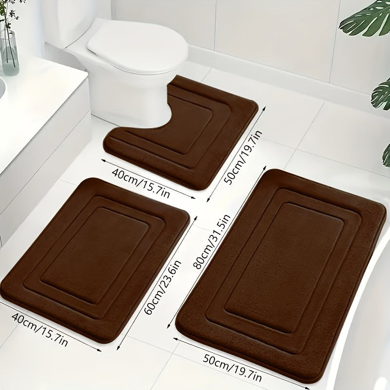 Set de alfombrillas de baño - 3 piezas con diseño U