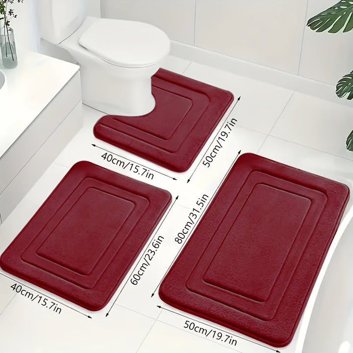 Set de alfombrillas de baño - 3 piezas con diseño U