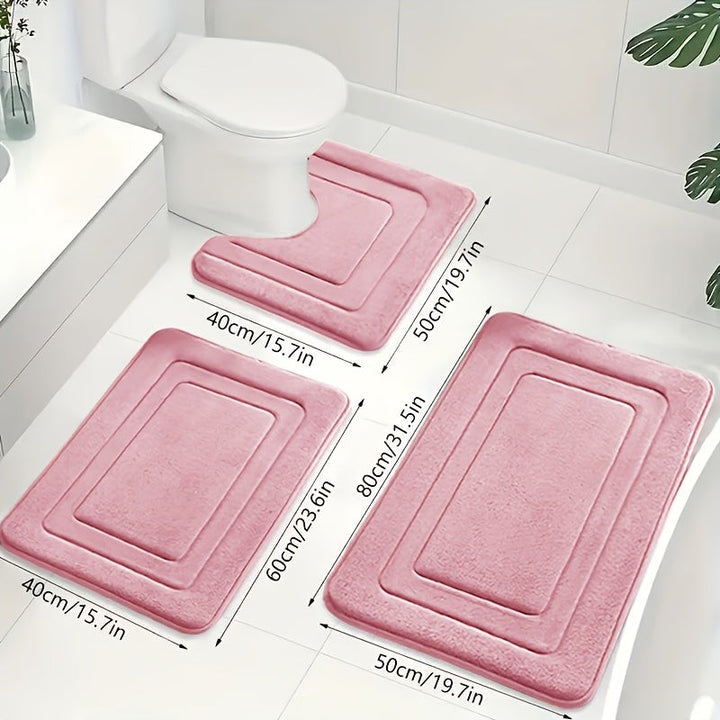 Set de alfombrillas de baño - 3 piezas con diseño U