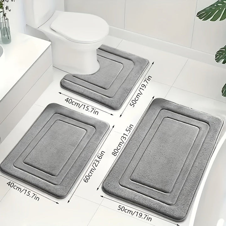 Set de alfombrillas de baño - 3 piezas con diseño U