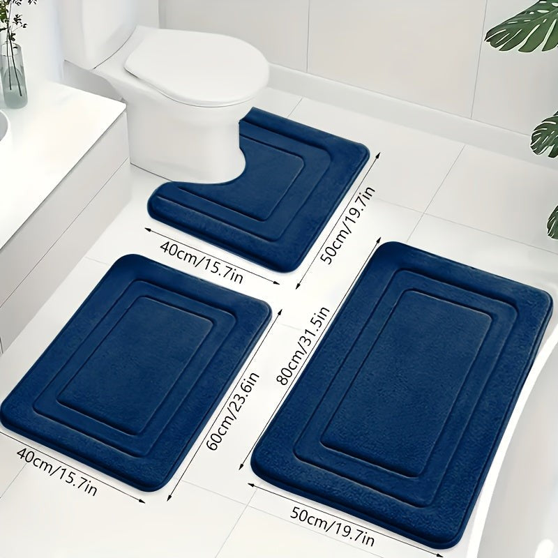 Set de alfombrillas de baño - 3 piezas con diseño U