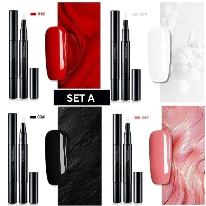 Set de Esmaltes en Barra para Uñas - Punta de Precisión