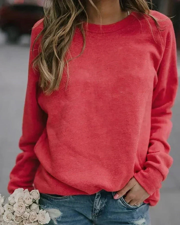 Sudadera Básica de Cuello Redondo – Rojo