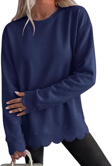 Sudadera con Bajo Ondulado – Azul Marino