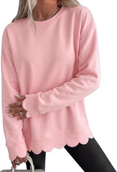 Sudadera con Bajo Ondulado – Rosa