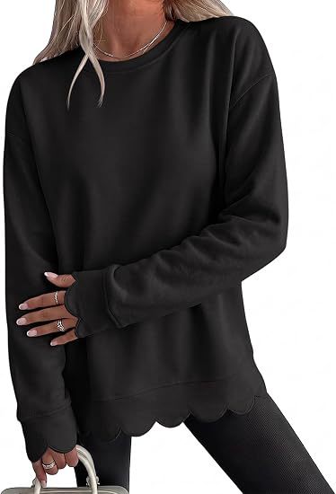 Sudadera con Bajo Ondulado – Negro