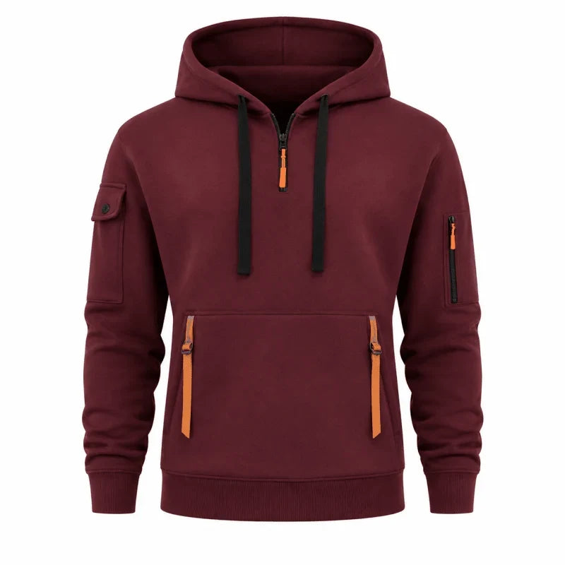 Sudadera con Media Cremallera – Rojo