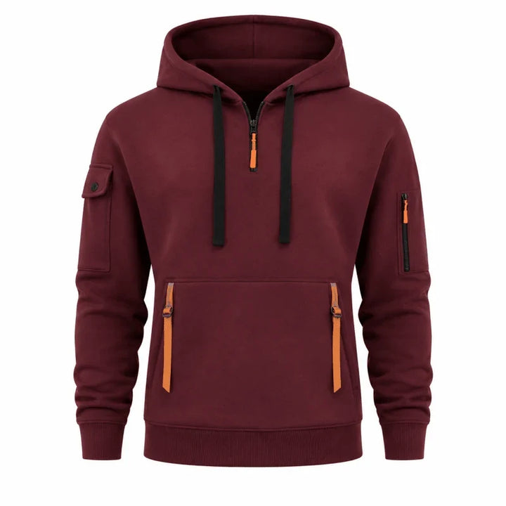 Sudadera con Media Cremallera – Rojo
