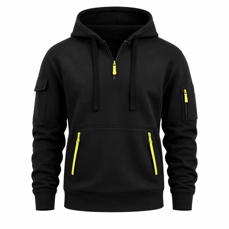 Sudadera con Media Cremallera – Negro