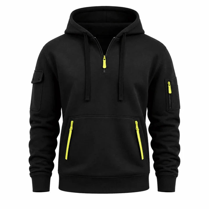 Sudadera con Media Cremallera – Negro