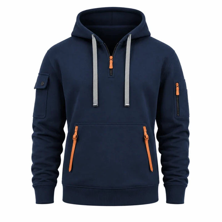 Sudadera con Media Cremallera – Azul Marino