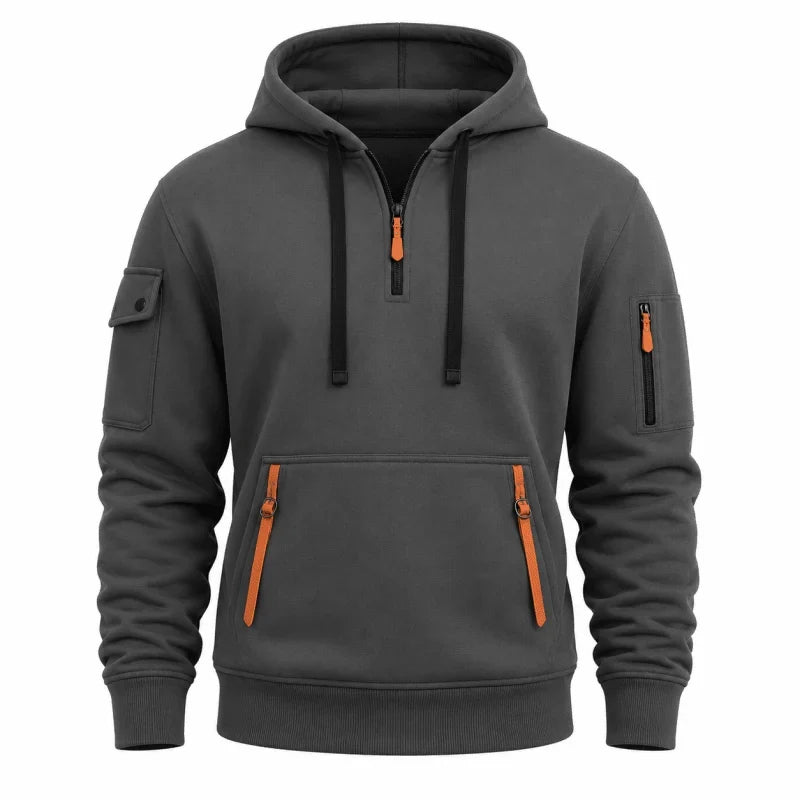 Sudadera con Media Cremallera – Gris