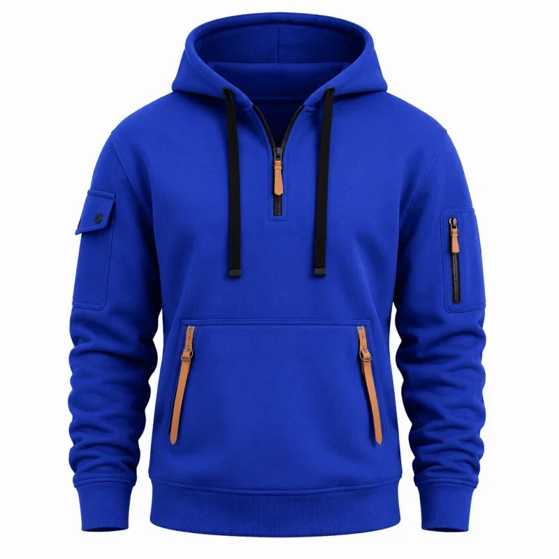 Sudadera con Media Cremallera – Azul