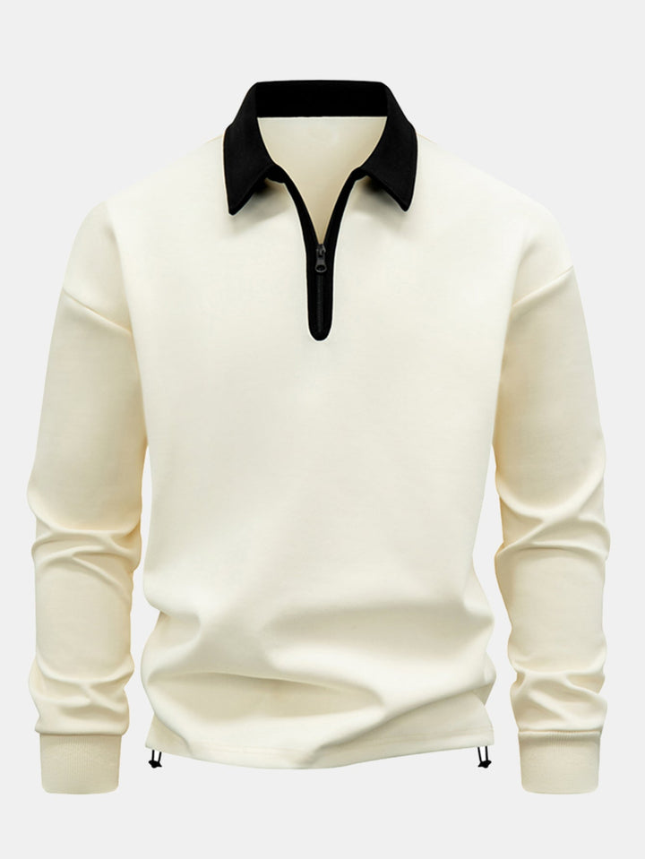 Sudadera de Cuello Polo – Beige