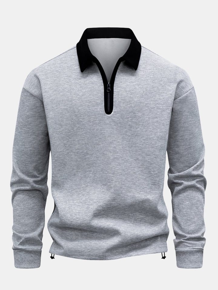 Sudadera de Cuello Polo – Gris
