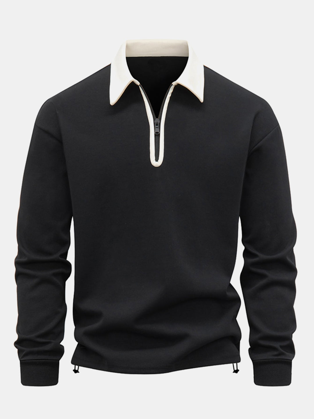 Sudadera de Cuello Polo – Negro
