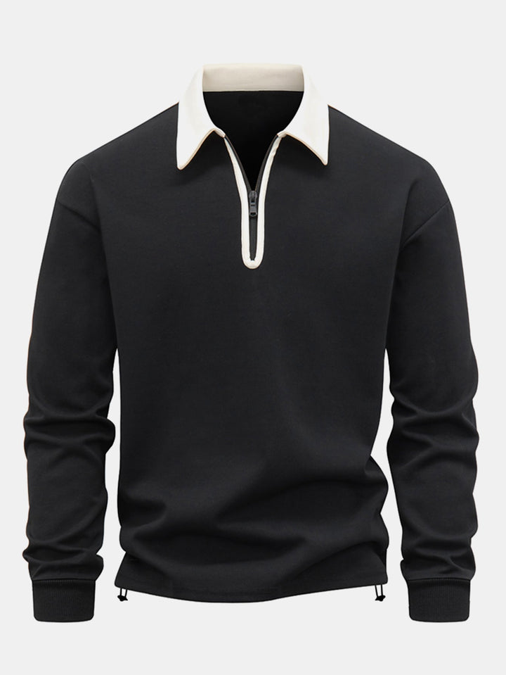 Sudadera de Cuello Polo – Negro