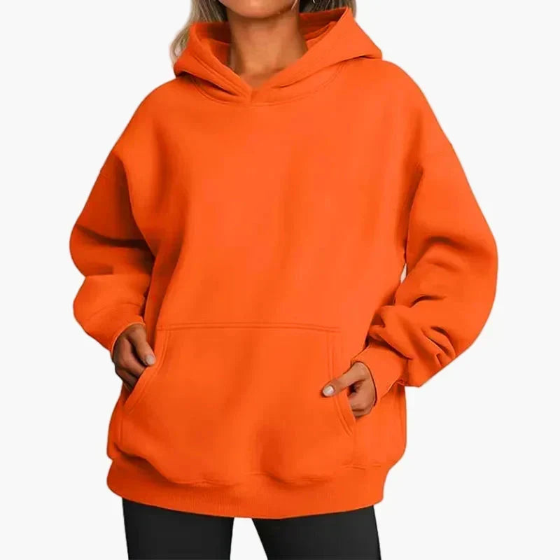 Sudadera Holgada con Capucha – Naranja
