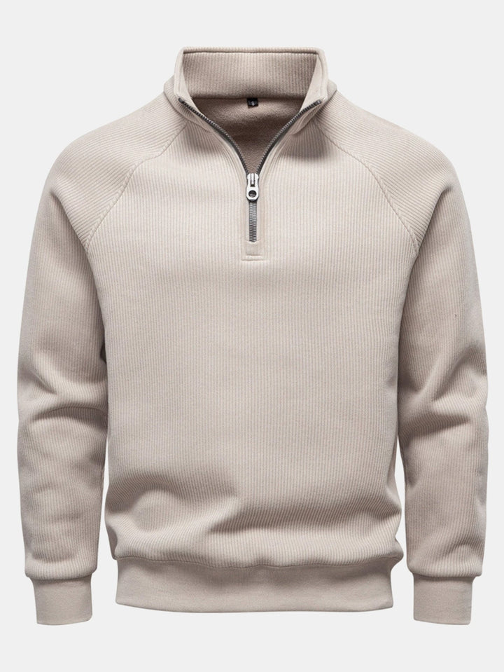 Sudadera Raglán de Cuello Alto – Beige
