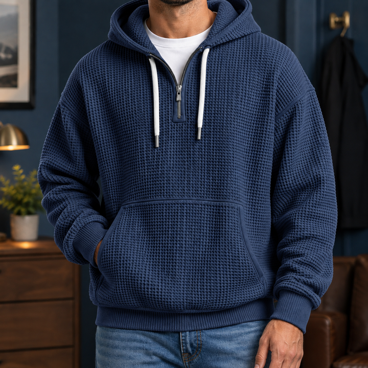 Sudadera Relajada con Capucha – Azul Oscuro