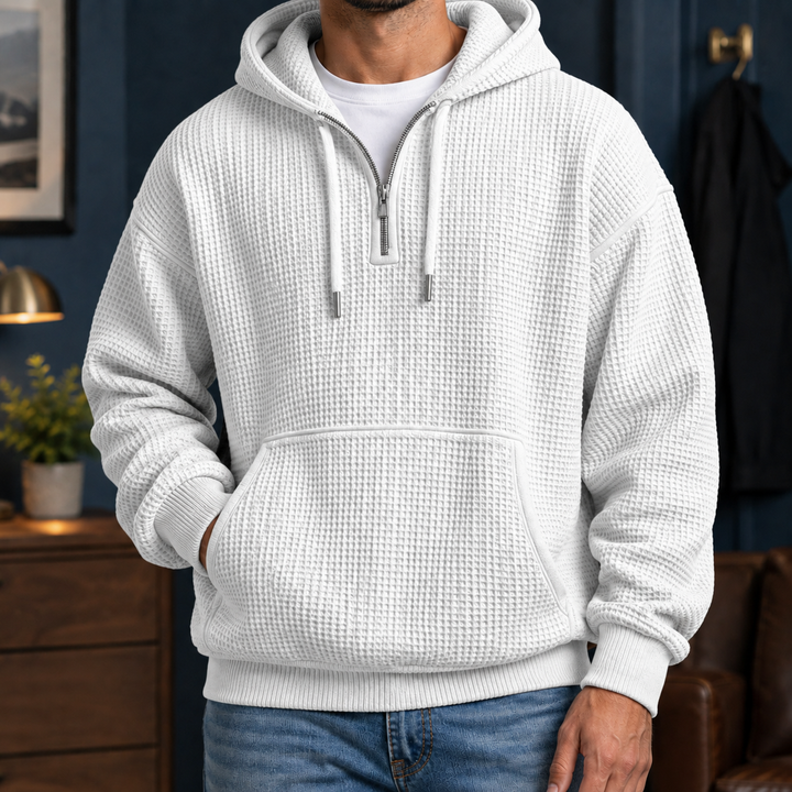 Sudadera Relajada con Capucha – Blanco