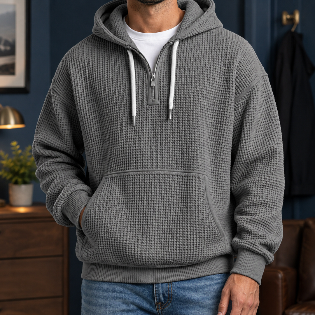 Sudadera Relajada con Capucha – Negro