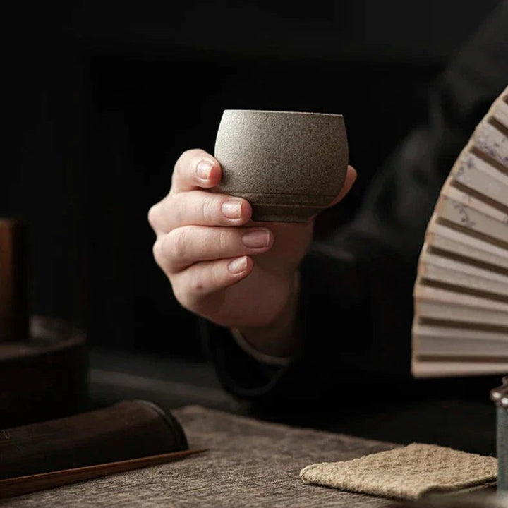Taza de café artesanal - Forma redonda sin asa