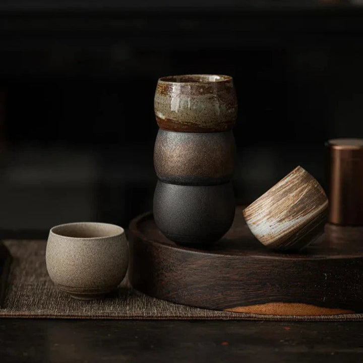 Taza de café artesanal - Forma redonda sin asa