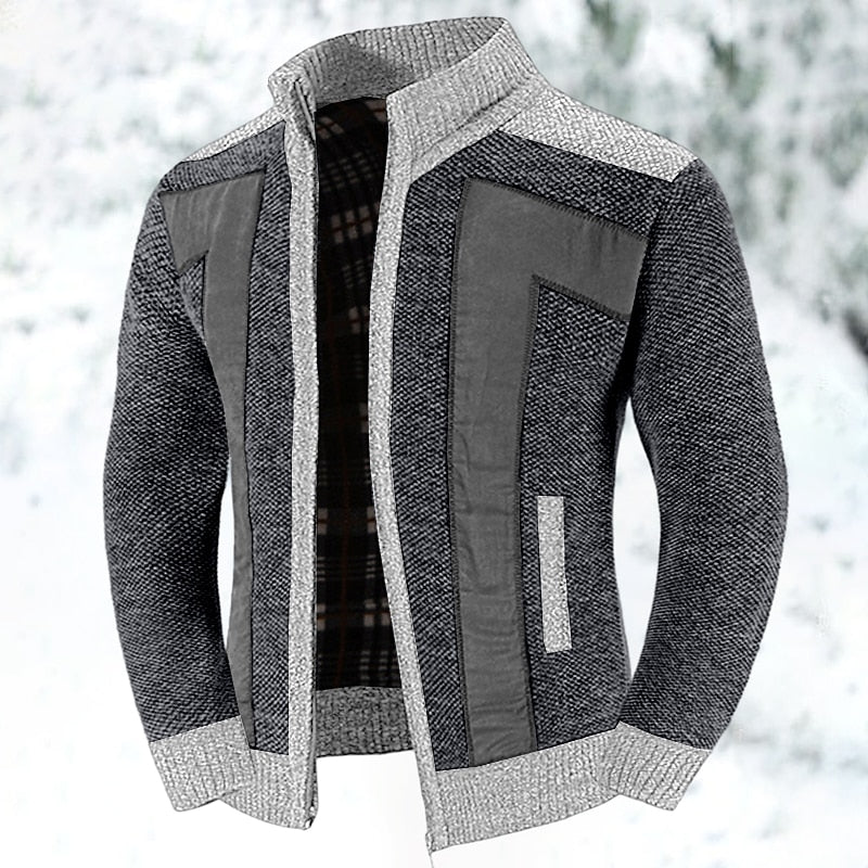 Cárdigan de Punto con Cremallera – Gris