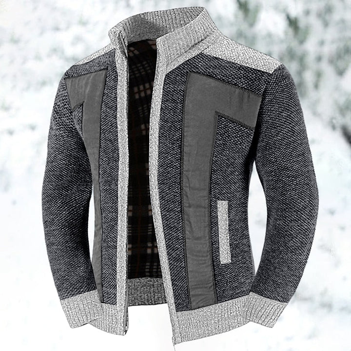 Cárdigan de Punto con Cremallera – Gris