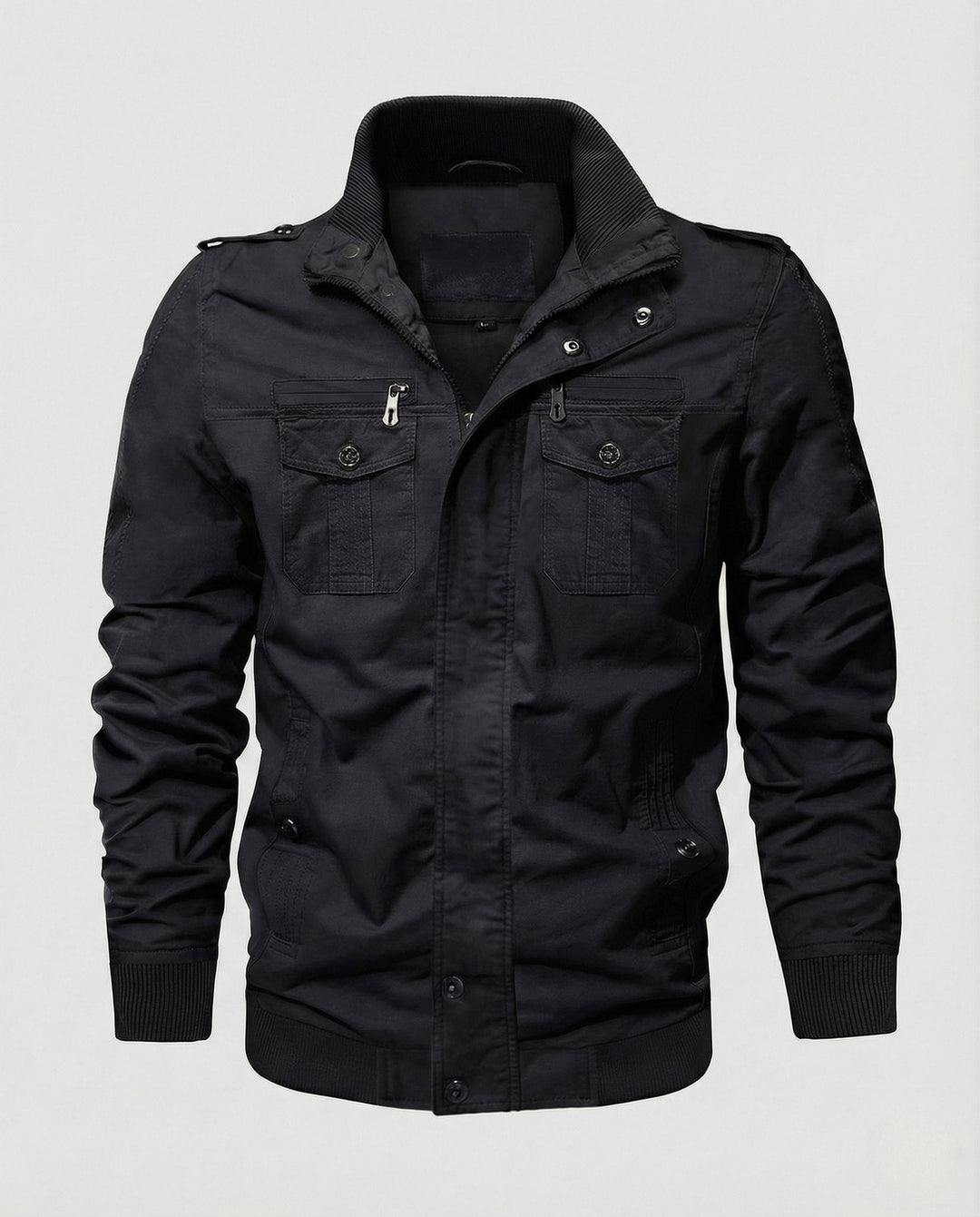 Cazadora Bomber Multibolsillos – Negro