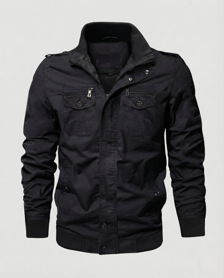Cazadora Bomber Multibolsillos – Negro