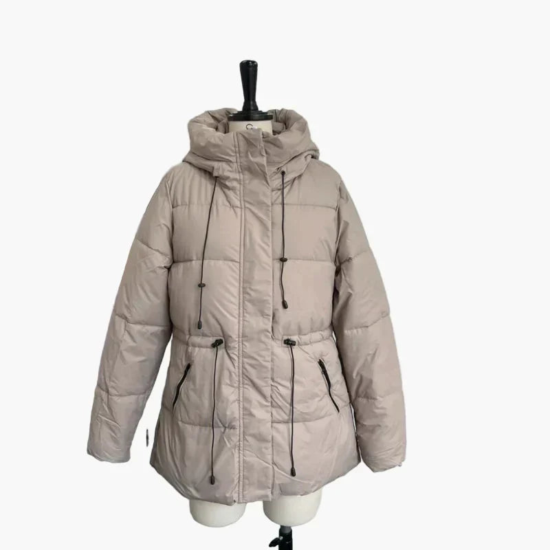 Chaqueta Acolchada con Cordón – Caqui